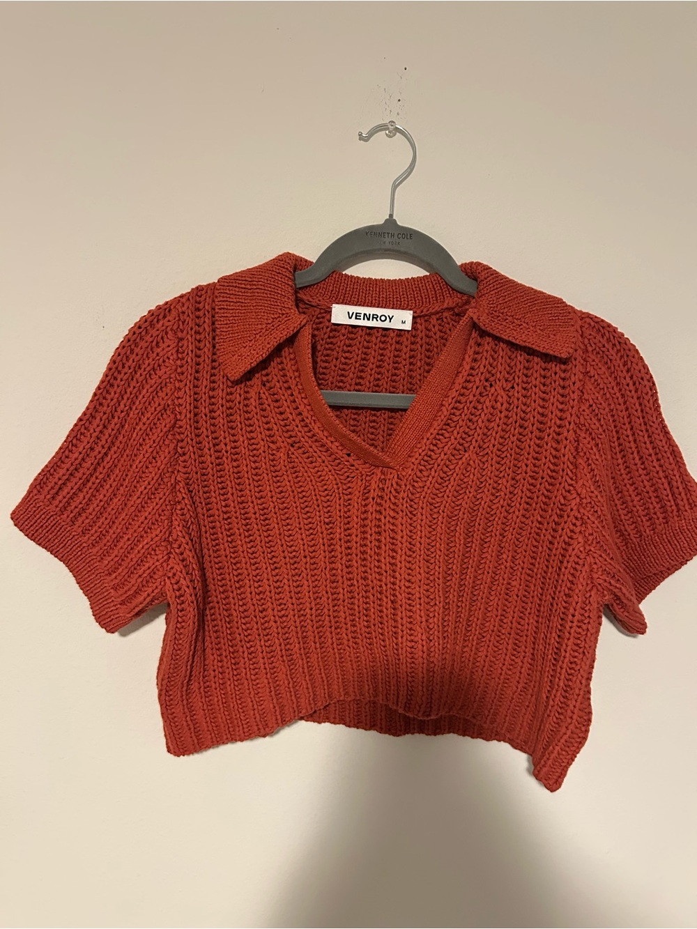 Venroy Terracotta Size M Cotton Crochet Polo and Miniskirt Set - Picture 8 of 9